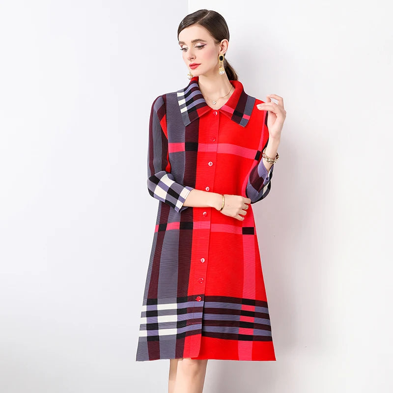 Autumn Fashionable Pleated Dress
