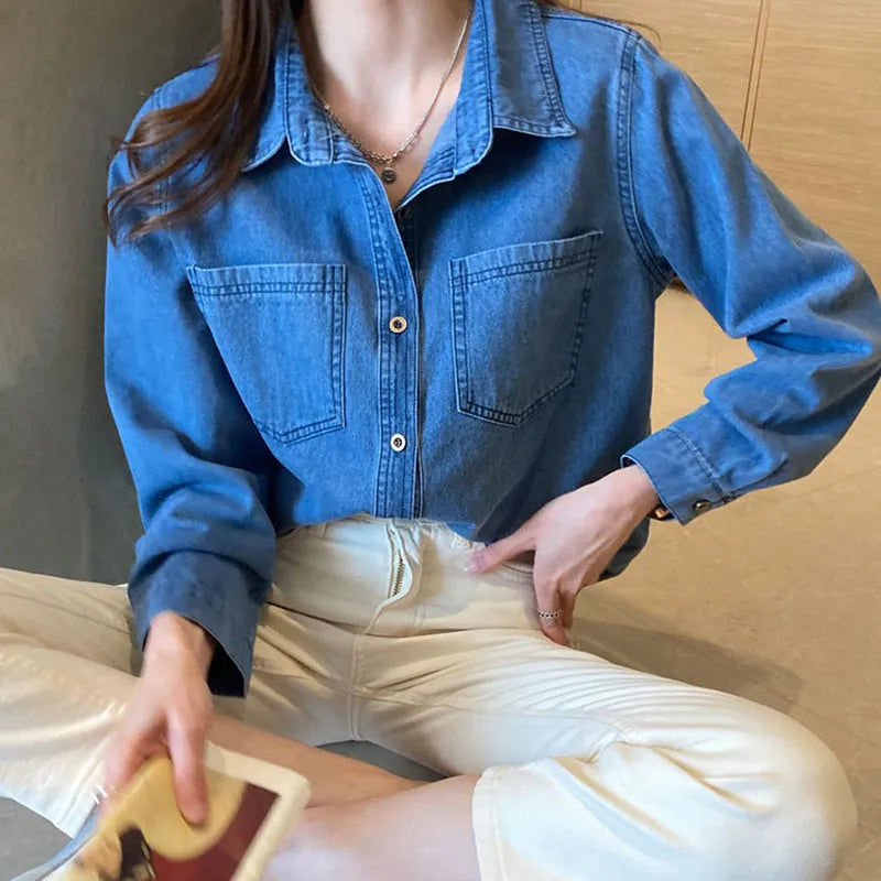 Women's Blue Denim Shirt