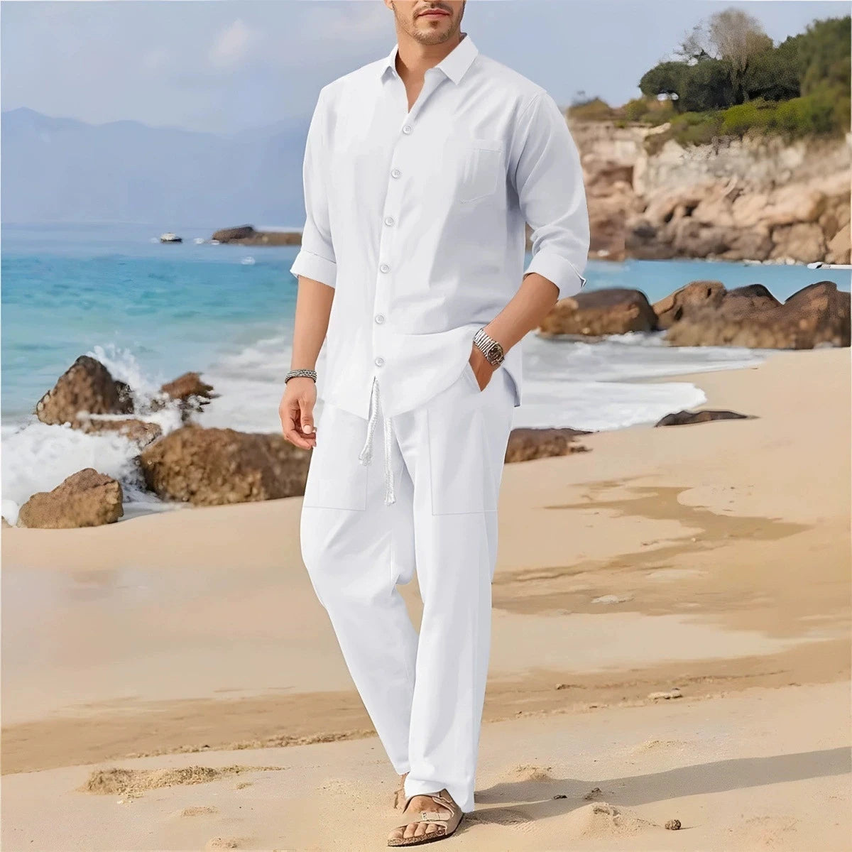 Men's New Fashion Casual Pants Set