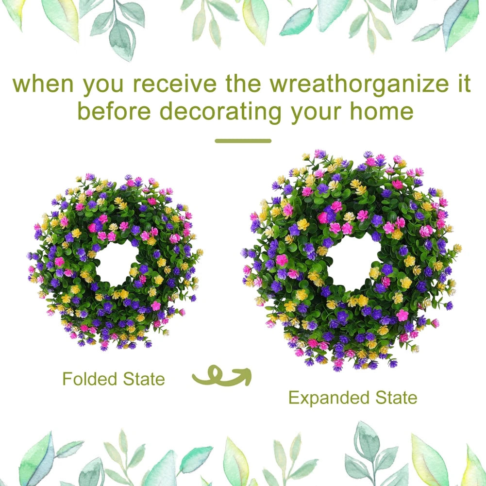 Artificial Colorful Spring Wreath