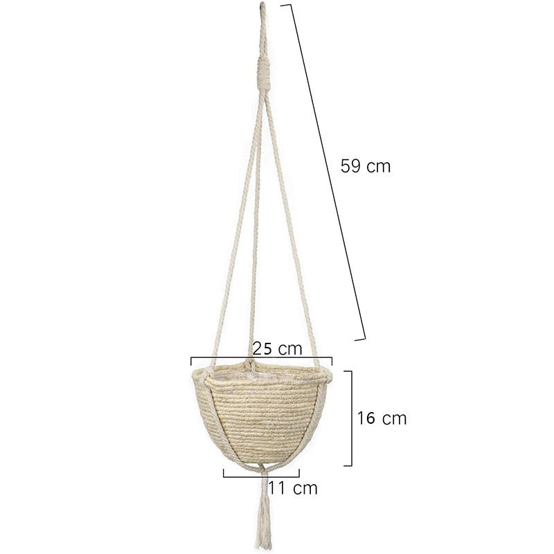 Natural Seagrass Hanging Planter Basket
