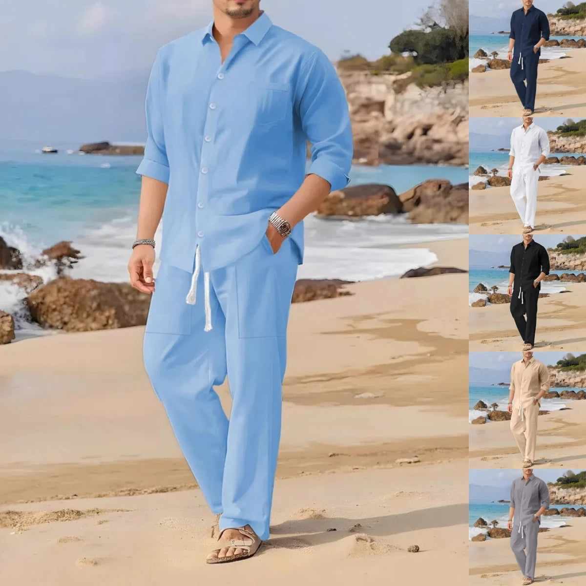 Men's New Fashion Casual Pants Set