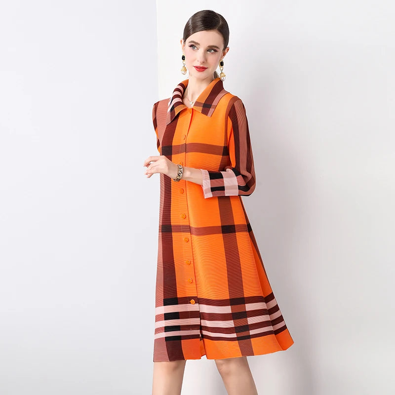 Autumn Fashionable Pleated Dress