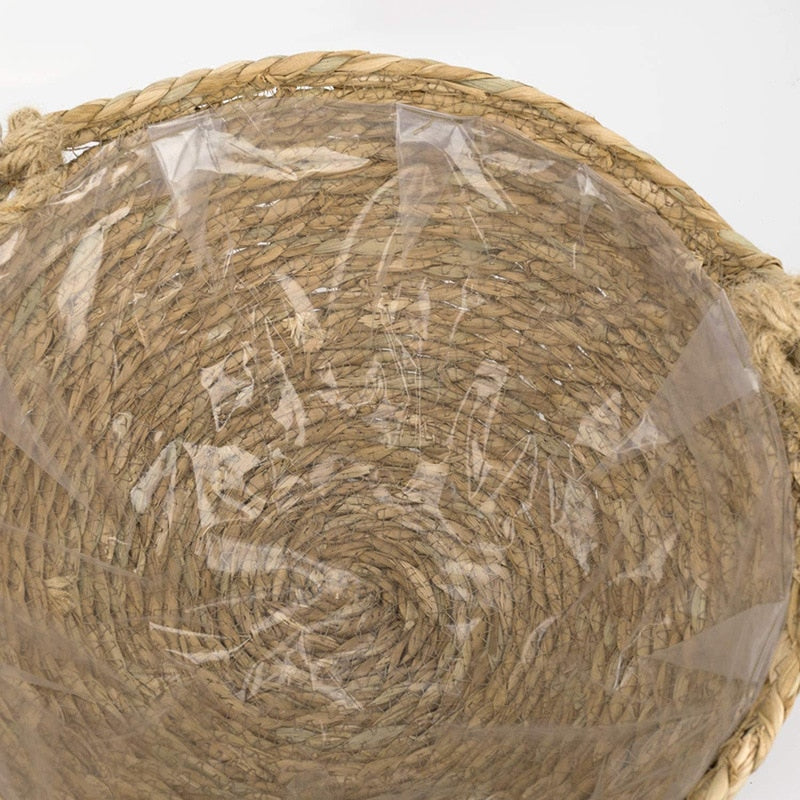 Natural Seagrass Hanging Planter Basket