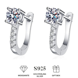 Open image in slideshow, Diamond Stud Hoop Earrings
