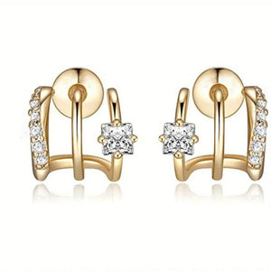 Open image in slideshow, Triple Illusion Stud Earrings
