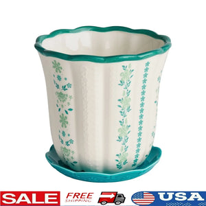Open image in slideshow, Flower Patterned Ceramic Planter
