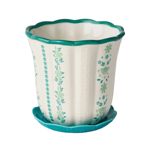 Flower Patterned Ceramic Planter