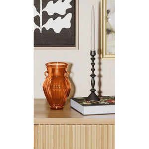 Amber Glass Flower Vase