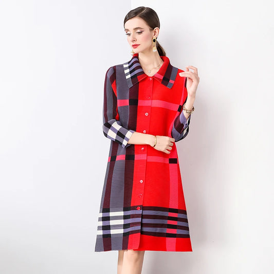 Autumn Fashionable Pleated Dress
