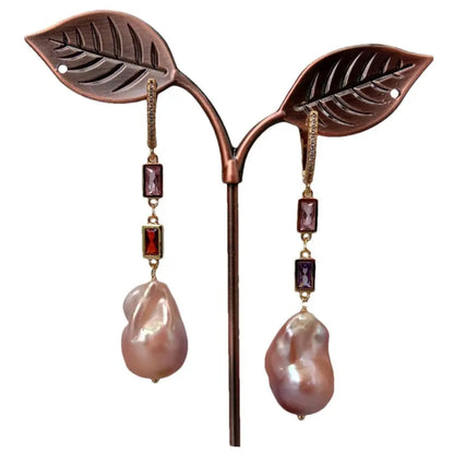 Natural Classic Pink Keshi Pearl Earrings