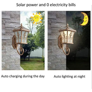 Antique Bronze Solar Wall/Post Lantern