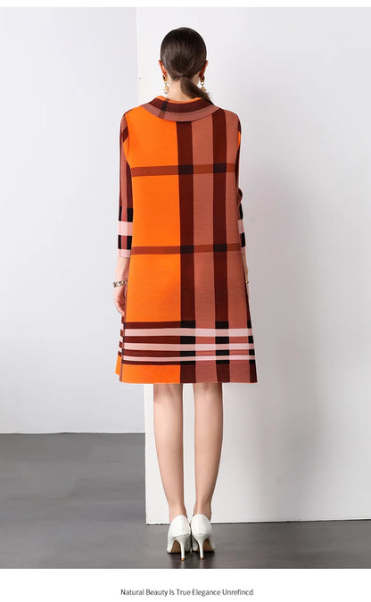 Autumn Fashionable Pleated Dress
