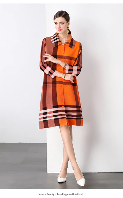Autumn Fashionable Pleated Dress