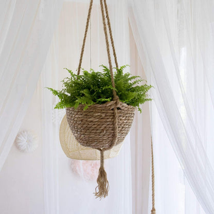 Natural Seagrass Hanging Planter Basket