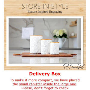 Engraved Design Kitchen Canisters