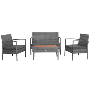 4PCS Patio Rattan Furniture Set