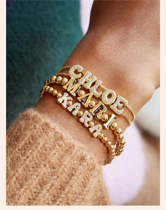 Customized Crystal Letter Bracelets