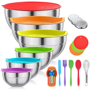 Open image in slideshow, Stainless Steel Mixing Bowl Set
