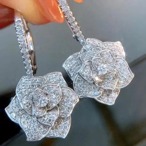 Open image in slideshow, Dazzling Flower Sparkling Earrings
