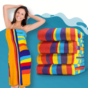 Open image in slideshow, Extra Large Striped Beach Towel
