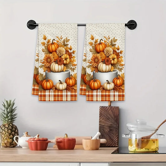 2Pcs Fall Design Kitchen Towels