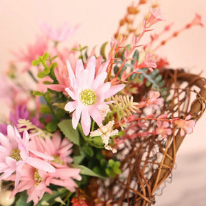 Spring Front Door Welcome Flower Wreath