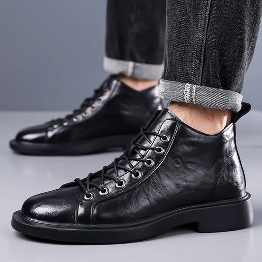 Men's Leather Loafers Boots