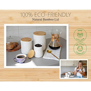 Engraved Design Kitchen Canisters