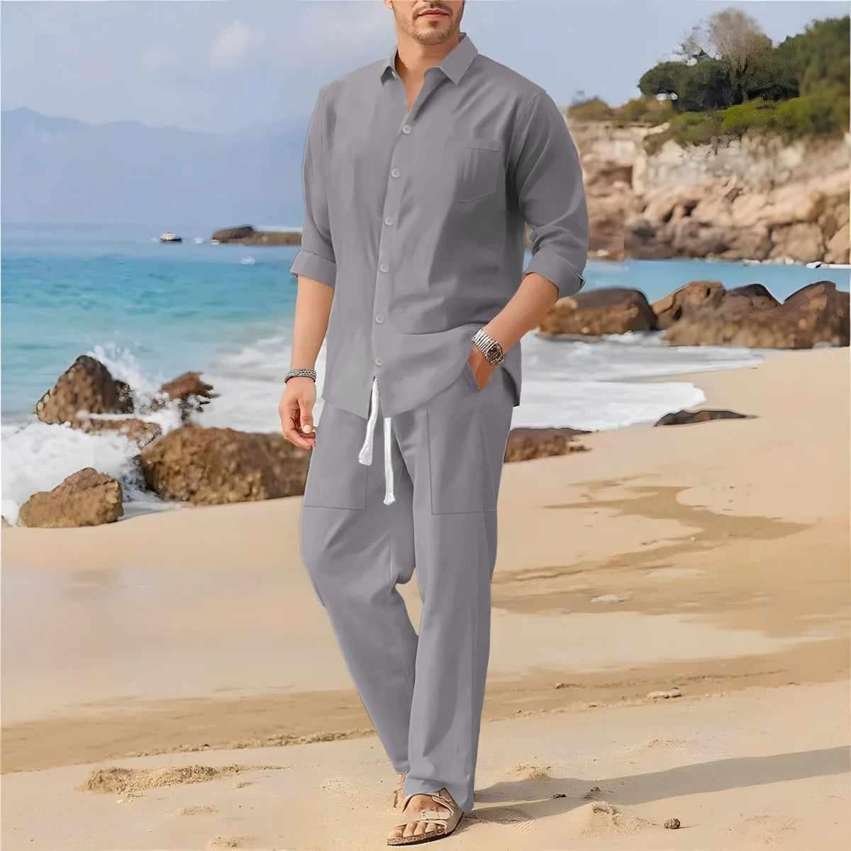 Men's New Fashion Casual Pants Set