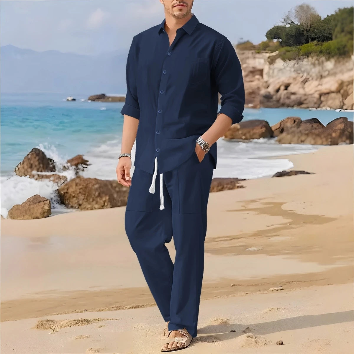 Men's New Fashion Casual Pants Set