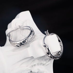 Sterling Silver Vintage Vine Hoops