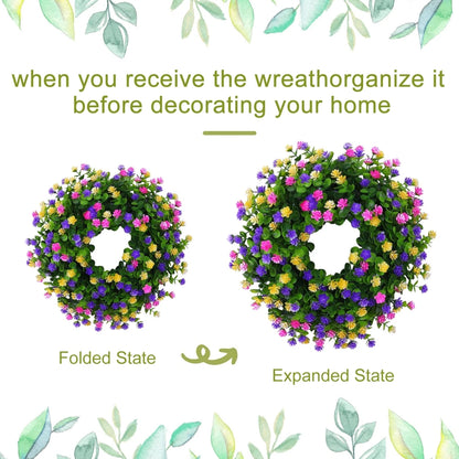 Artificial Colorful Spring Wreath