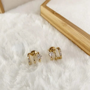 Triple Illusion Stud Earrings