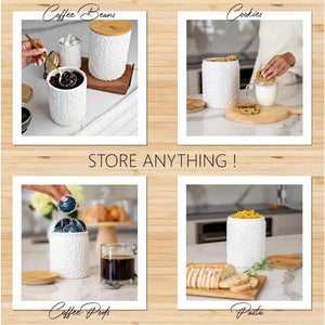 Engraved Design Kitchen Canisters