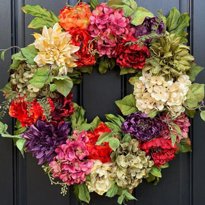 Artificial Peony Spring Wreath