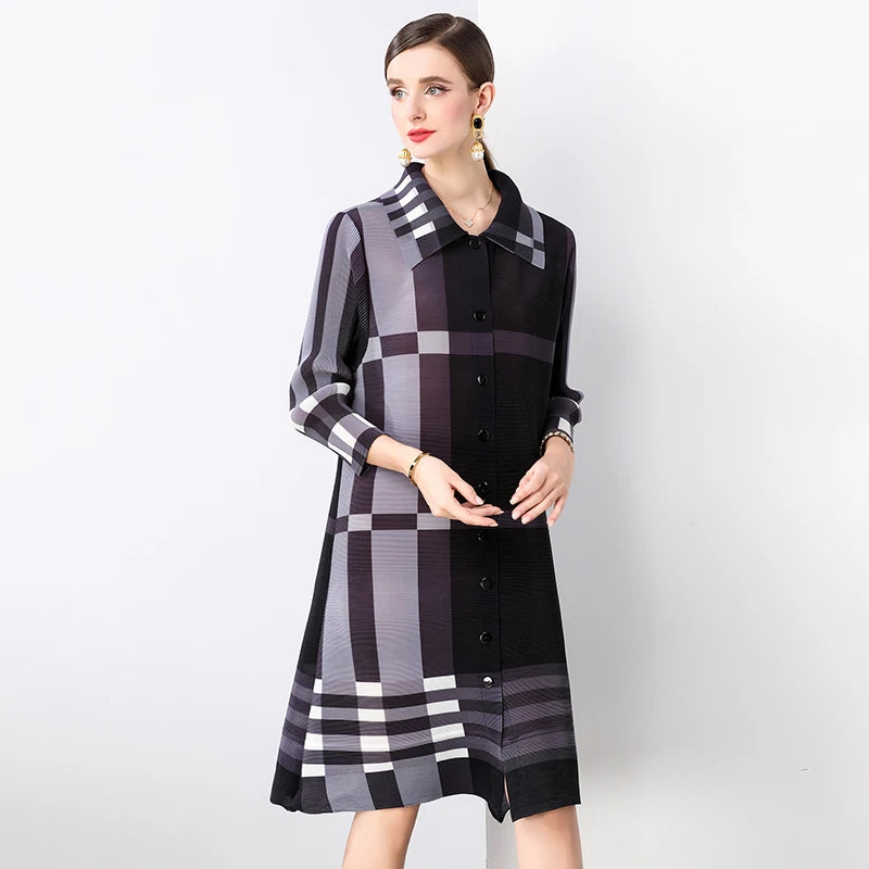 Autumn Fashionable Pleated Dress