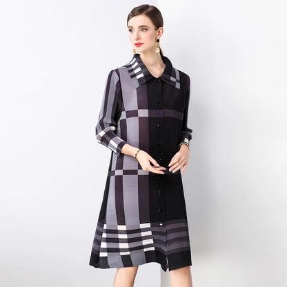 Autumn Fashionable Pleated Dress
