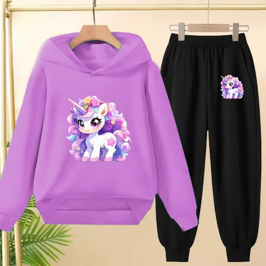 Girls Unicorn Hoodie Sweat Suit