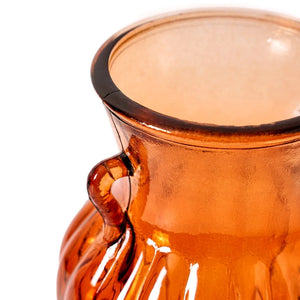 Amber Glass Flower Vase