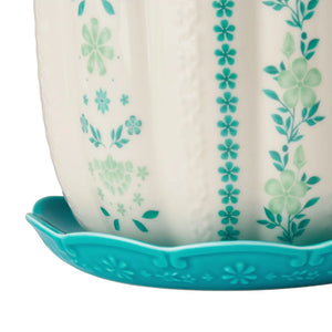 Flower Patterned Ceramic Planter