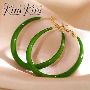 Luxury Red Hoops Earrings