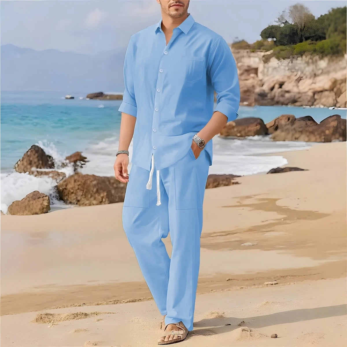 Men's New Fashion Casual Pants Set