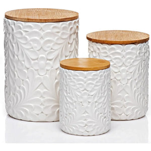 Engraved Design Kitchen Canisters