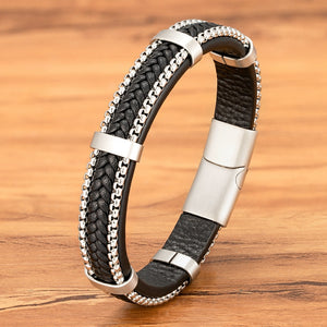 Open image in slideshow, New Arrival Men Leather Design Bracelet
