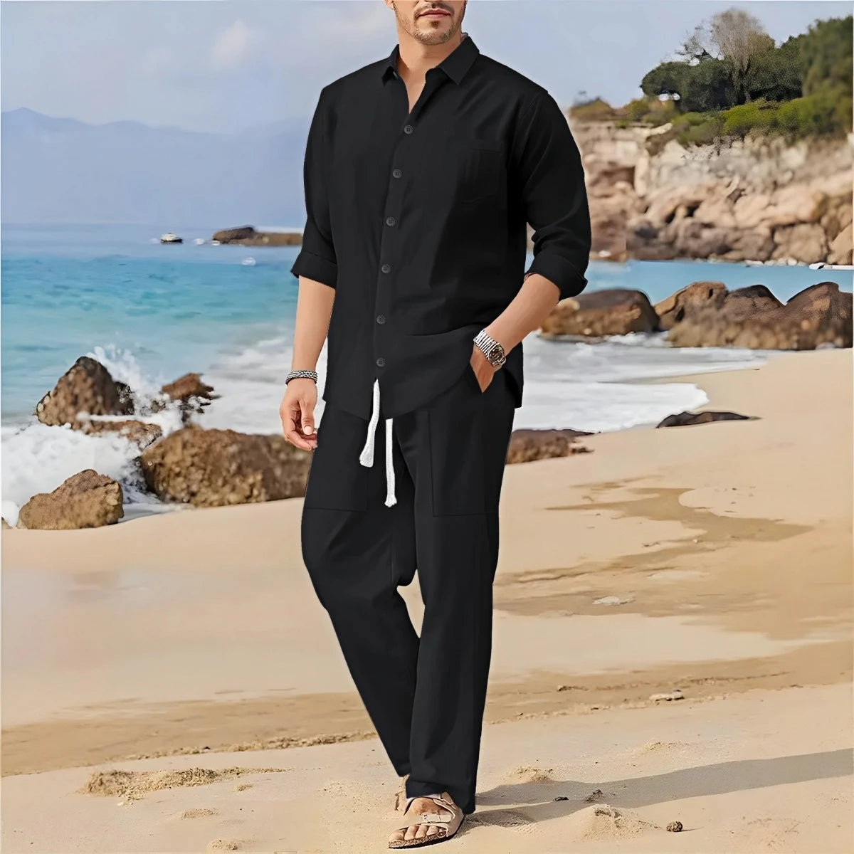 Men's New Fashion Casual Pants Set