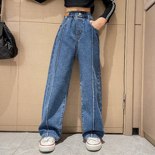 Teen Girls Fashion Wide Leg Jeans