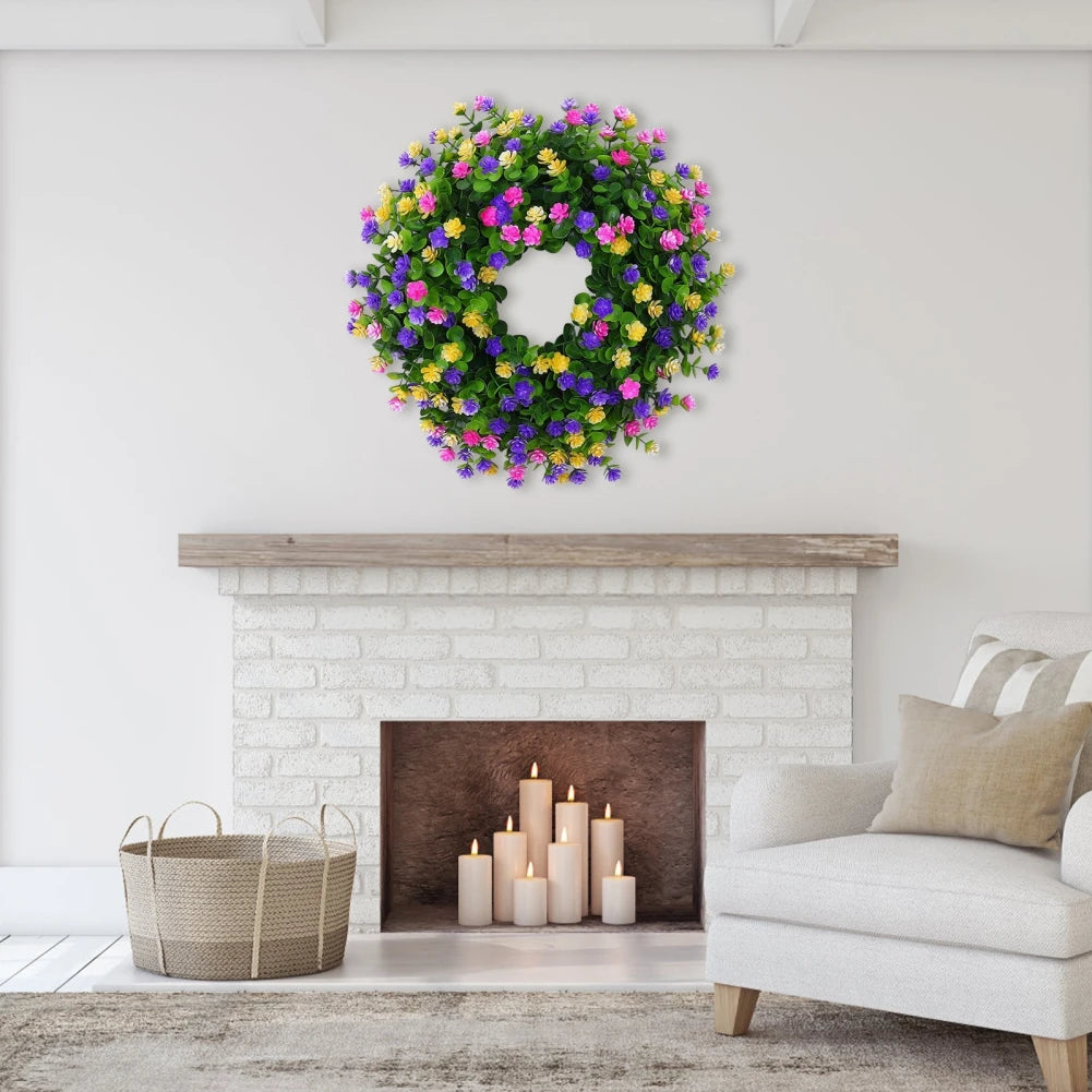 Artificial Colorful Spring Wreath
