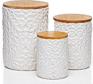 Open image in slideshow, Engraved Design Kitchen Canisters
