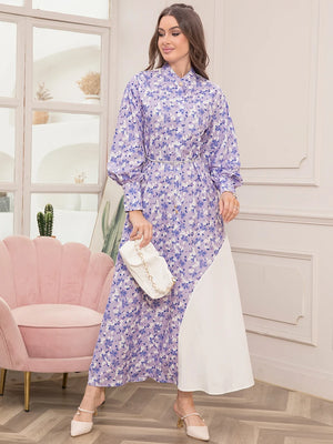 Open image in slideshow, Elegant Floral Print Maxi Dress
